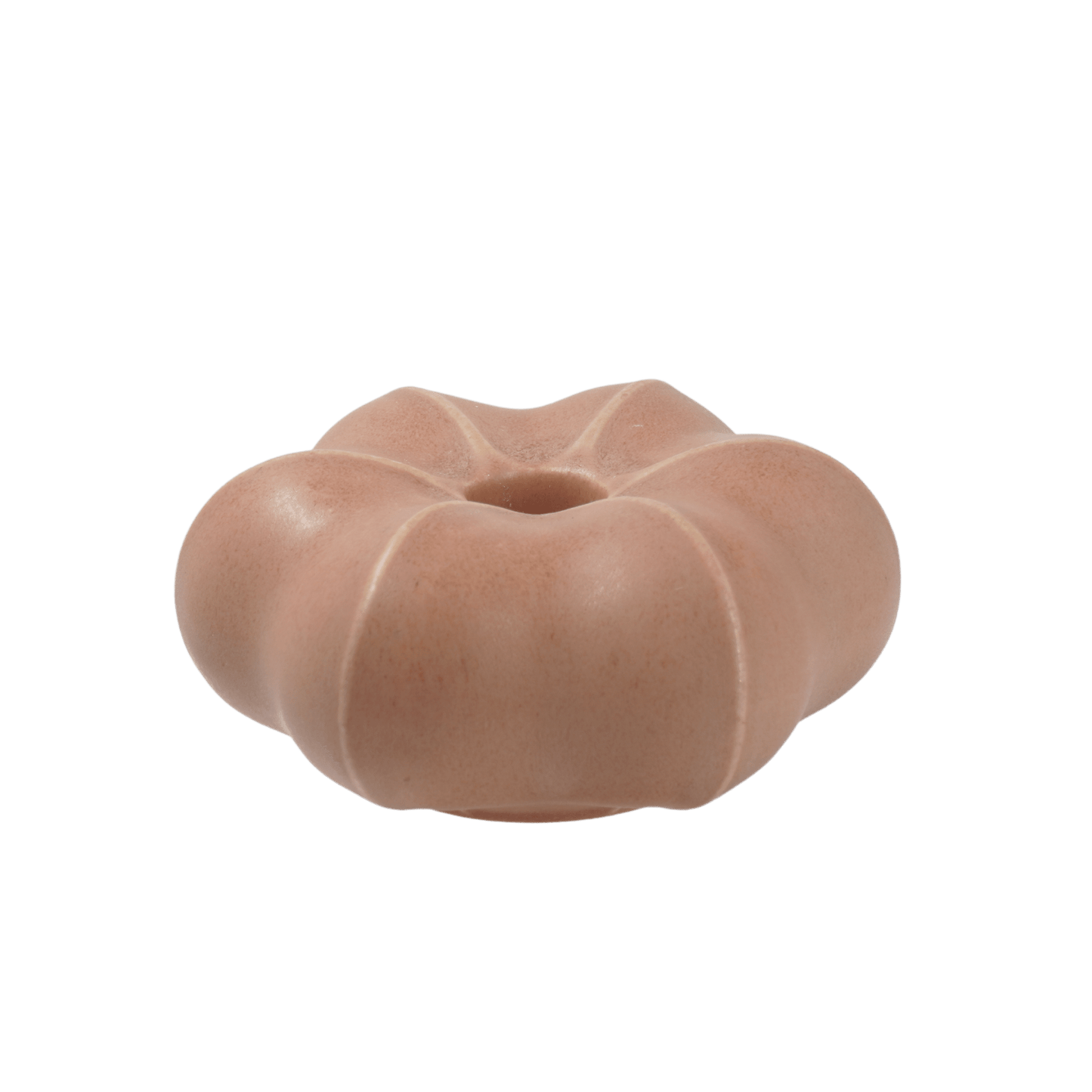 Liten ljusstake i keramik, blush glasyr – Fröhuskollektionen, för stearinljus, handgjord på Öland