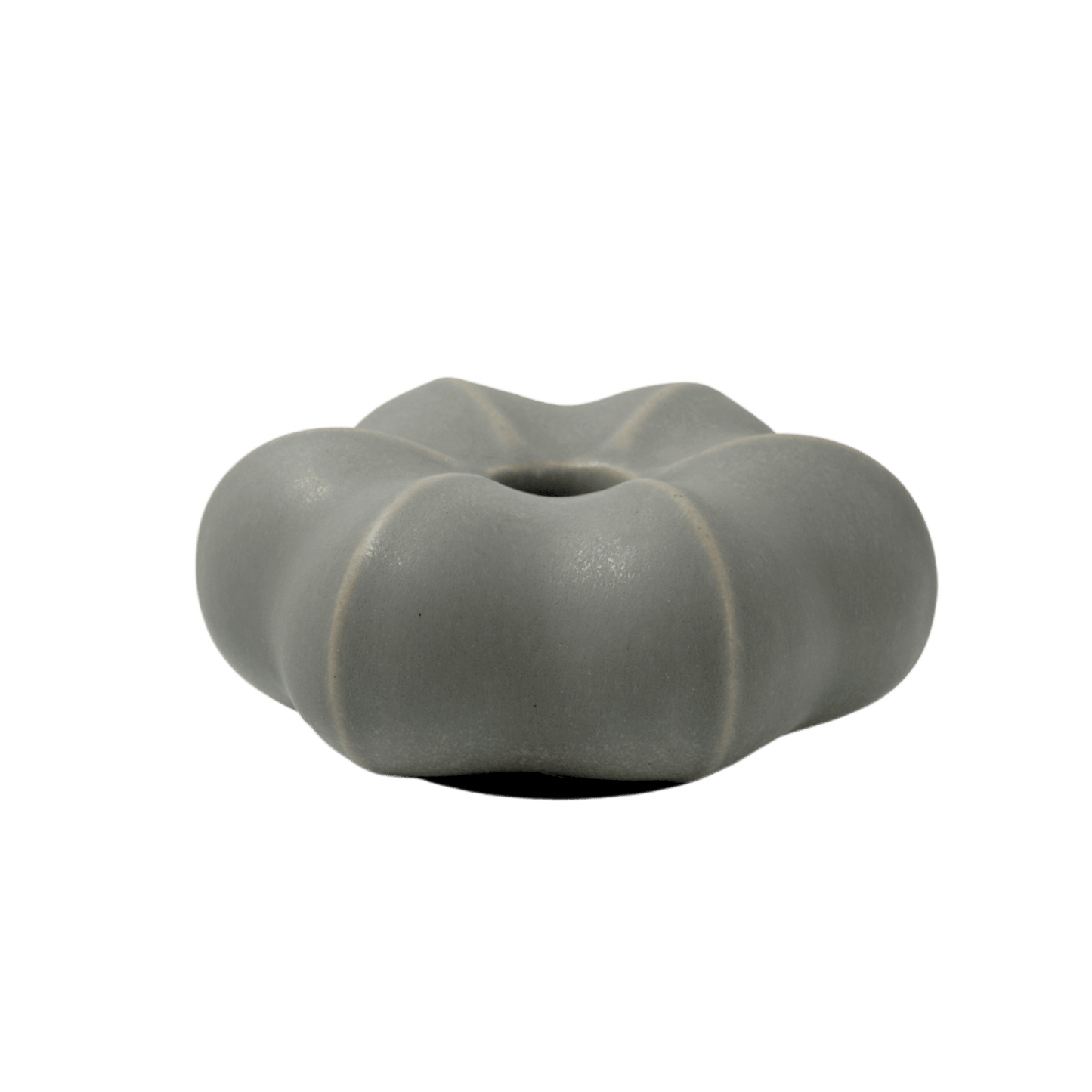 Liten ljusstake i keramik, grafit glasyr – Fröhuskollektionen, för stearinljus, handgjord på Öland