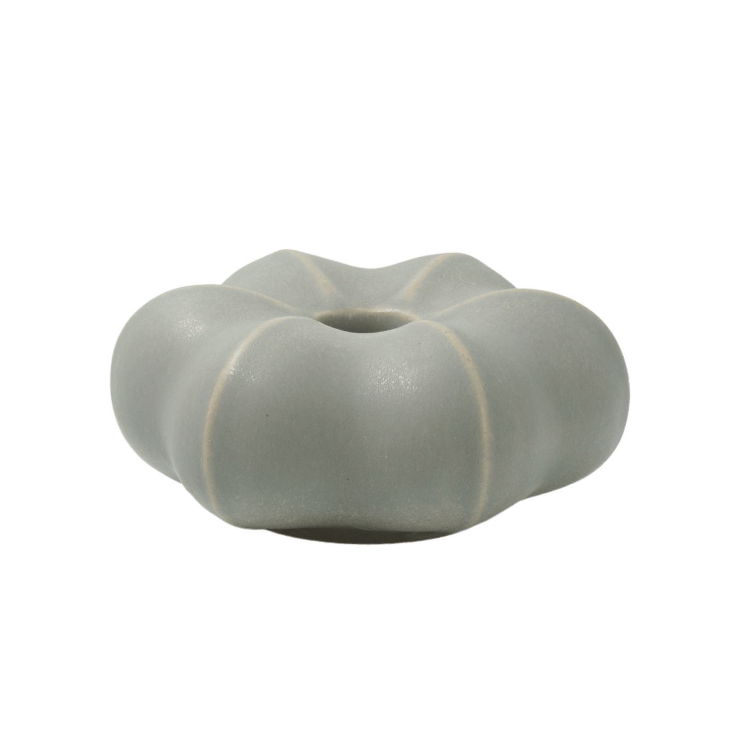 Liten ljusstake i keramik, grå glasyr – Fröhuskollektionen, för stearinljus, handgjord på Öland