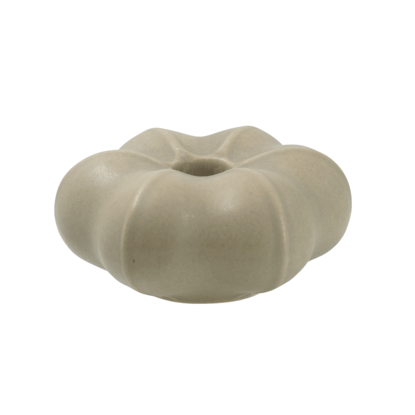 Liten ljusstake i keramik, natur glasyr – Fröhuskollektionen, för stearinljus, handgjord på Öland
