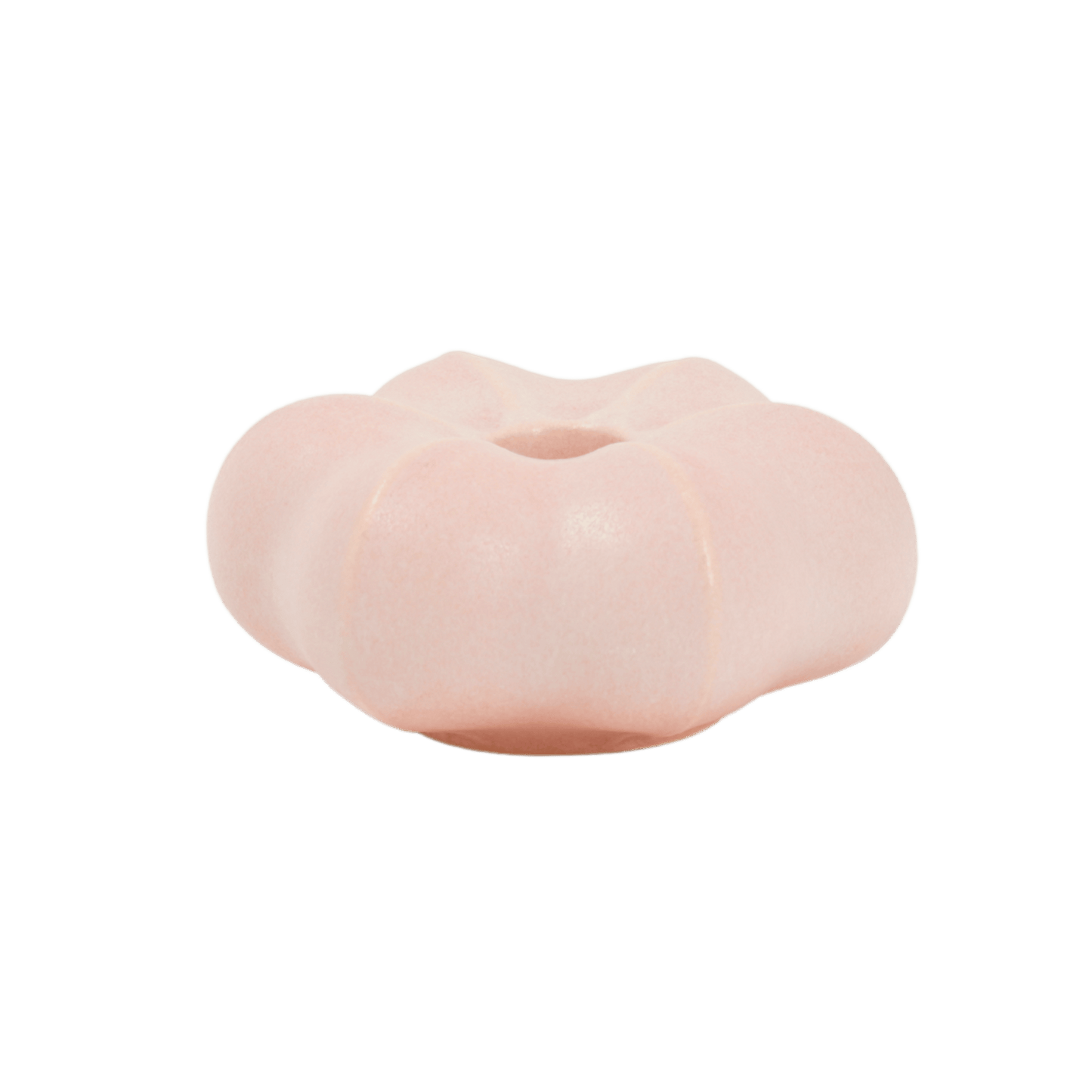 Liten ljusstake i keramik, rosa glasyr – Fröhuskollektionen, för stearinljus, handgjord på Öland