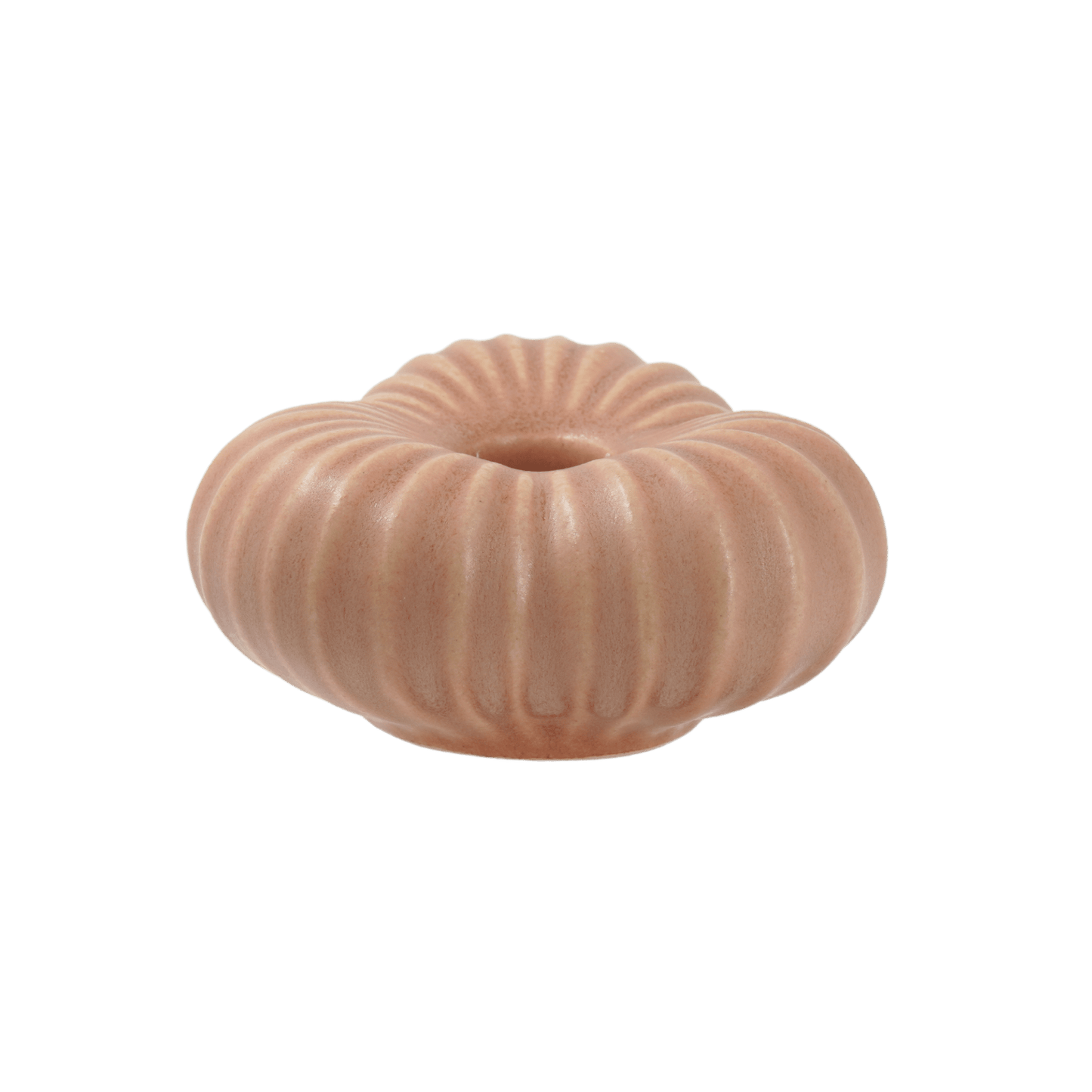 Liten ljusstake i keramik, blush glasyr – Fröhuskollektionen, för stearinljus, handgjord på Öland