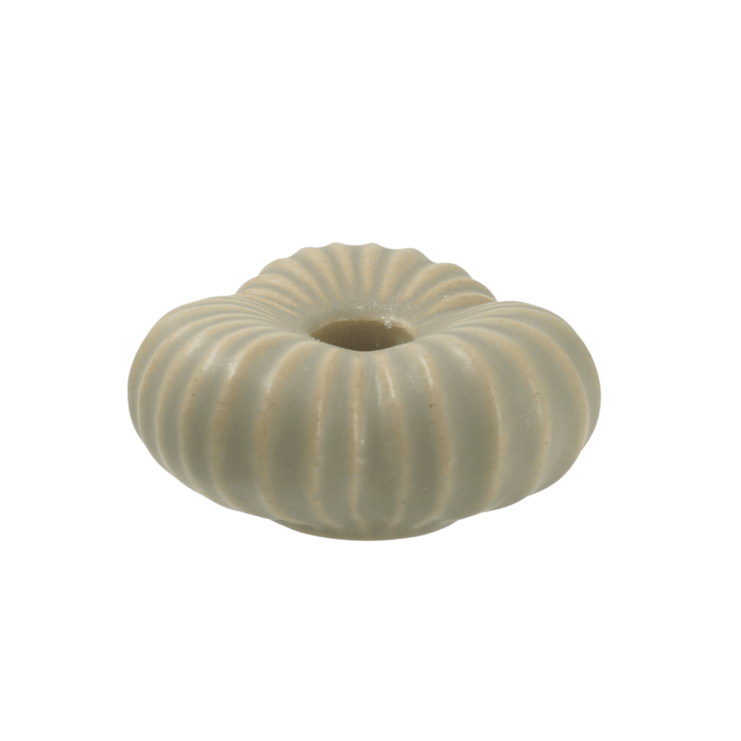 Liten ljusstake i keramik, natur glasyr – Fröhuskollektionen, för stearinljus, handgjord på Öland
