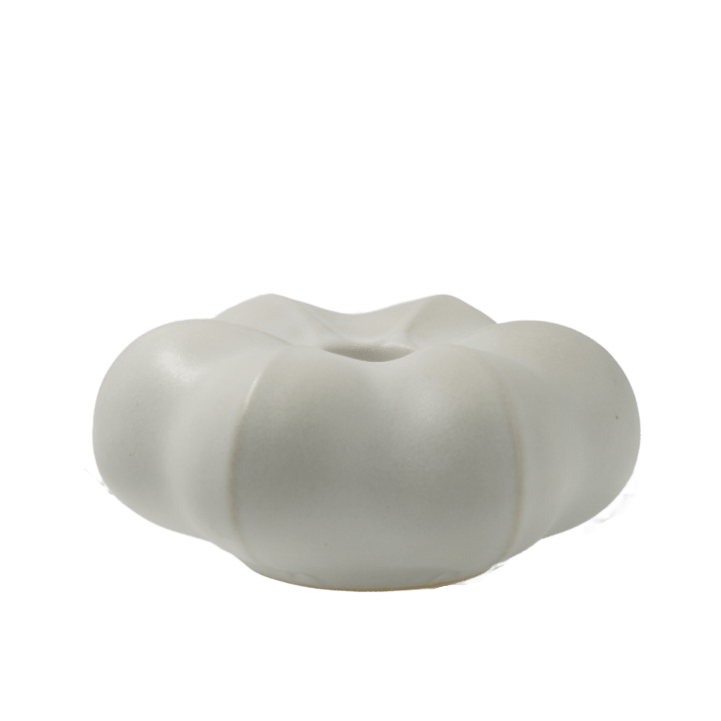 Liten ljusstake i keramik, vit glasyr – Fröhuskollektionen, för stearinljus, handgjord på Öland