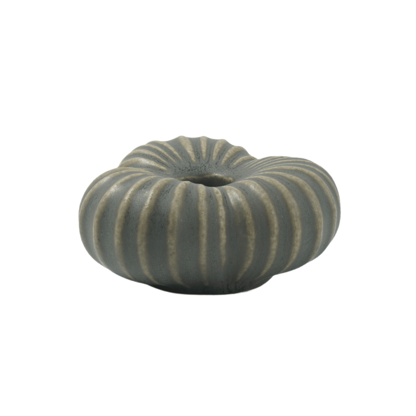 Liten ljusstake i keramik, grafit glasyr – Fröhuskollektionen, för stearinljus, handgjord på Öland