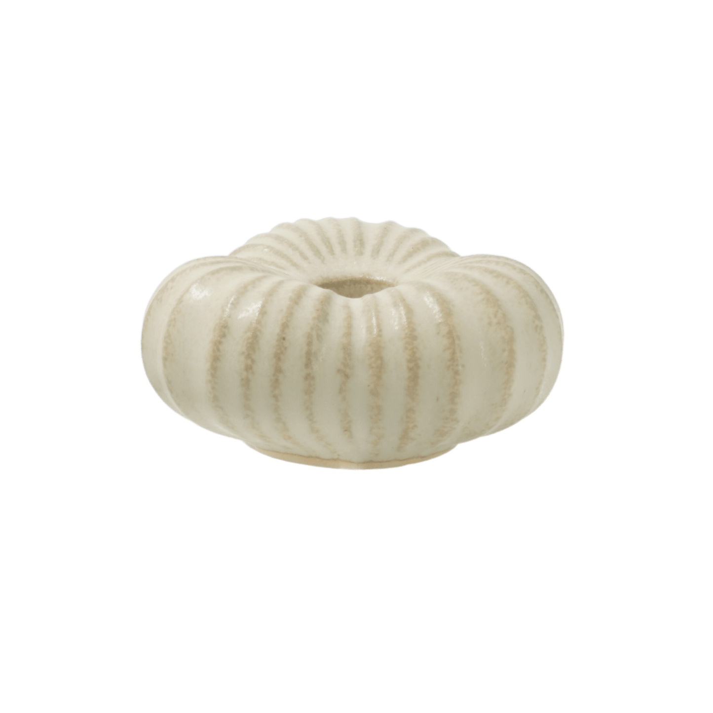 Liten ljusstake i keramik, havre glasyr – Fröhuskollektionen, för stearinljus, handgjord på Öland