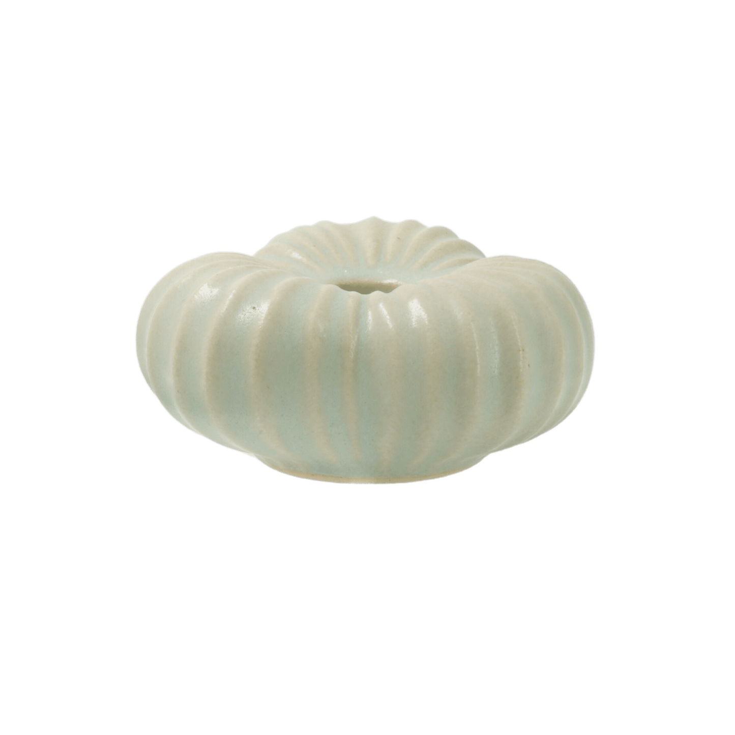 Liten ljusstake i keramik, lav glasyr – Fröhuskollektionen, för stearinljus, handgjord på Öland