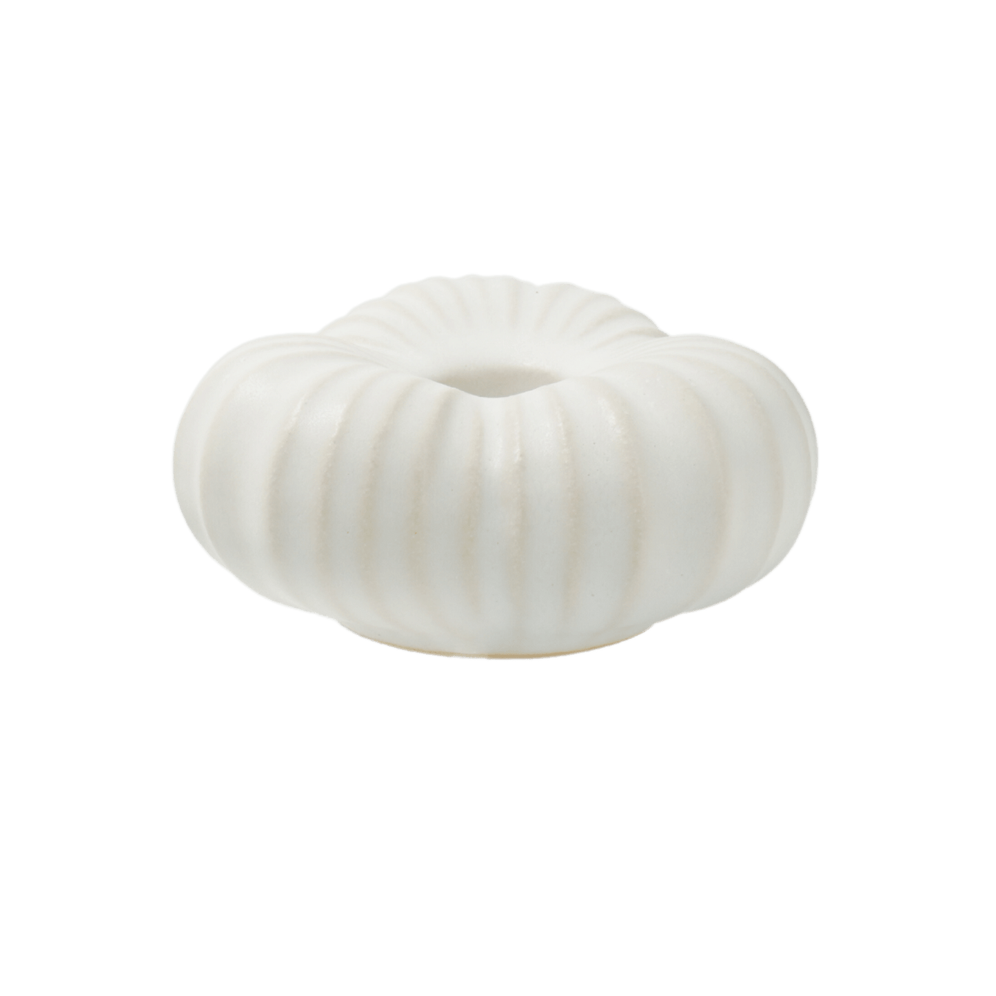 Liten ljusstake i keramik, vit glasyr – Fröhuskollektionen, för stearinljus, handgjord på Öland