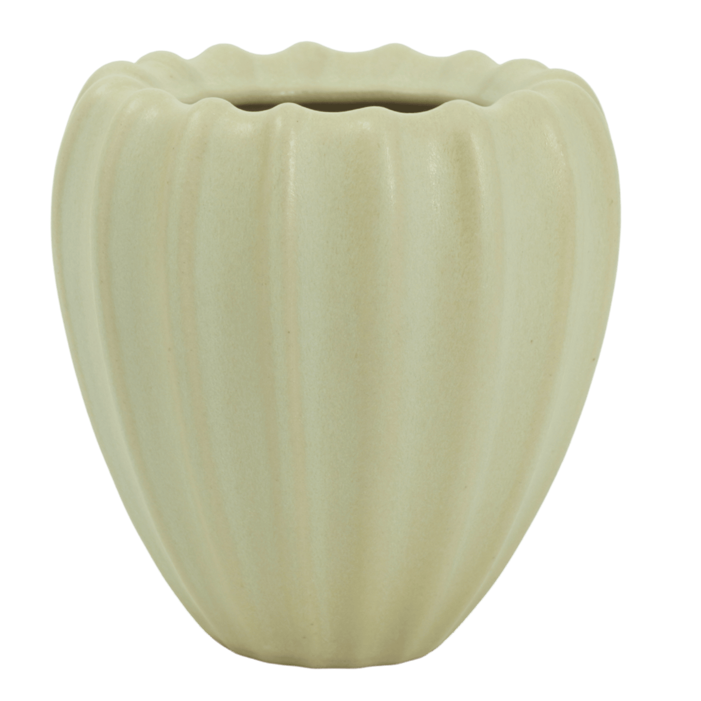 Handgjord Fröhus Kapsel vas liten i keramik, ljusgrön päron glasyr – Paradisverkstaden Öland