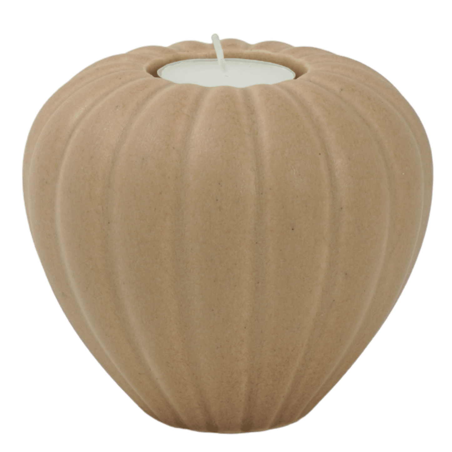 Ljuslykta i keramik i färgen Mocca (beige/brun) från Paradisverkstaden Öland 