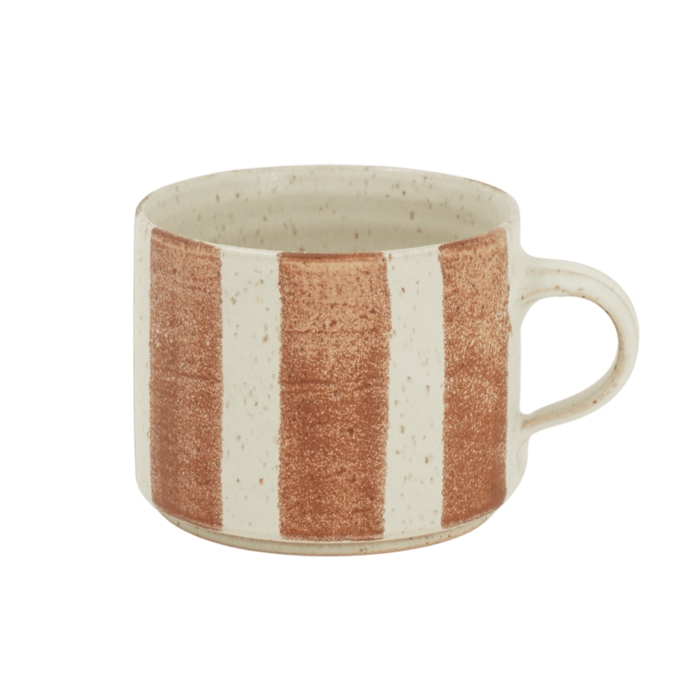 Große Teetasse mit breiten Streifen in Braun (demnächst erhältlich)