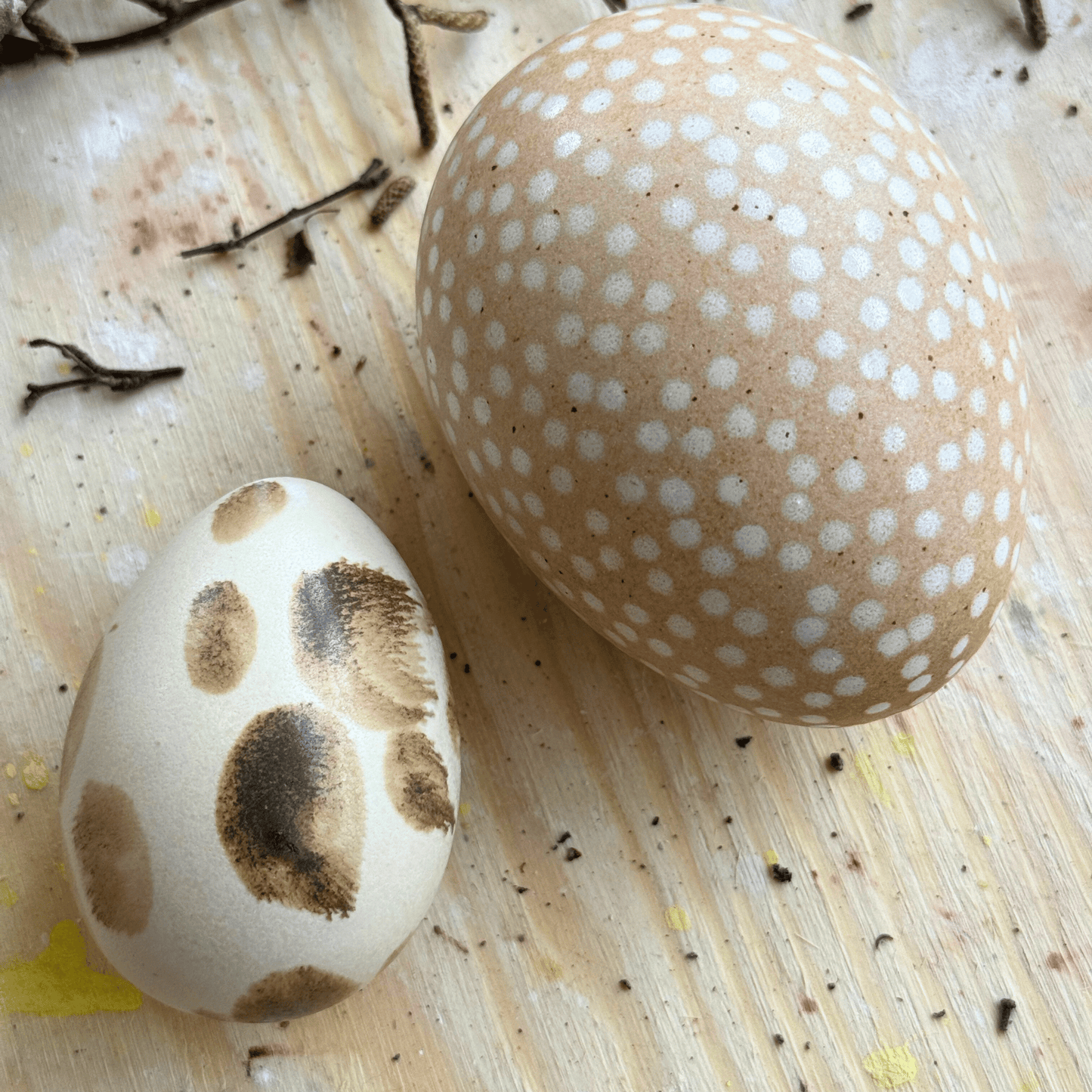 Ägg mini Prick Peach/vit