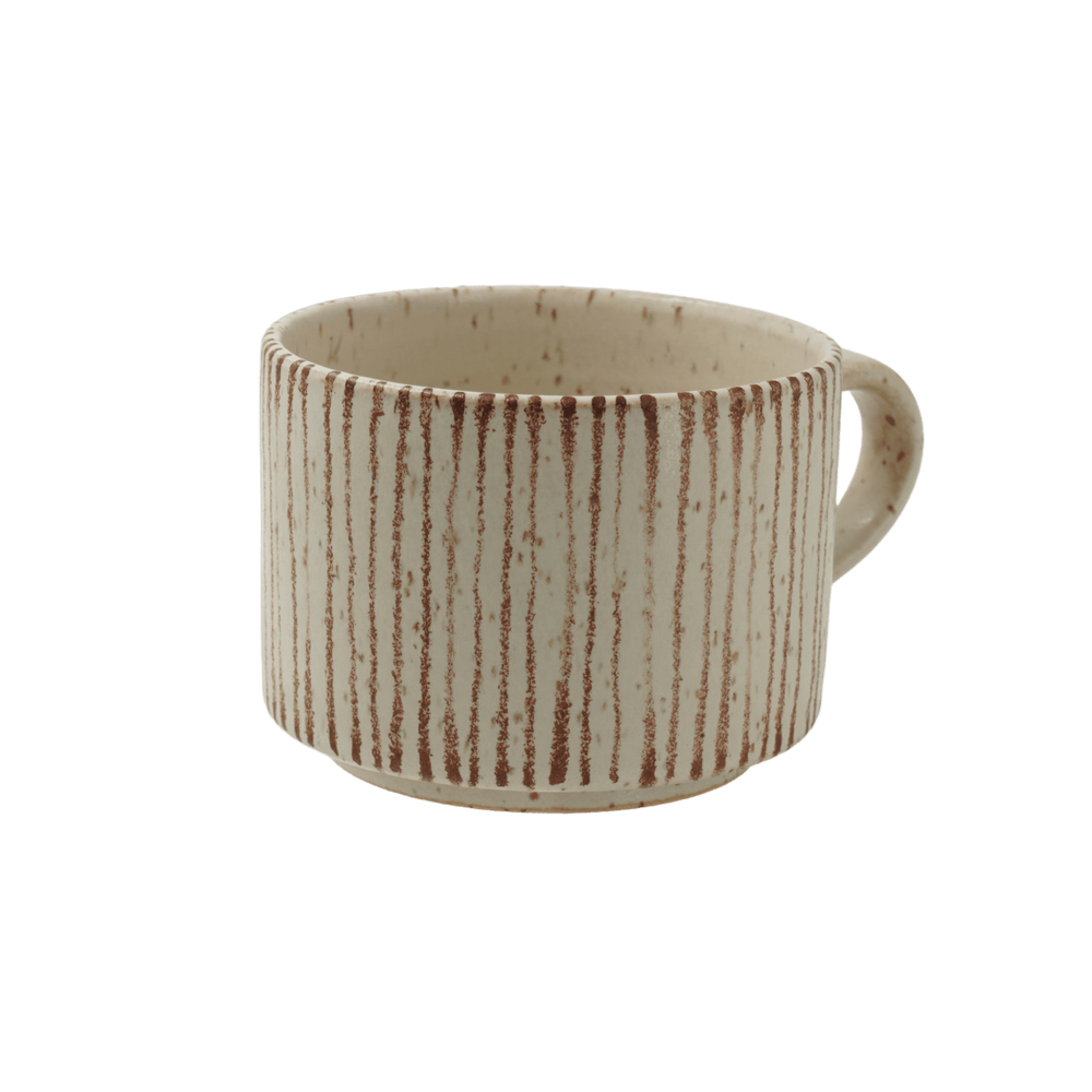 
                  
                    Fine striped cup set of 3 oat/brown
                  
                