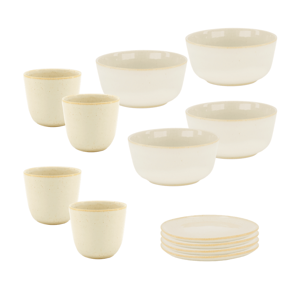 Startset servis frukost creme (stora koppar) 12 delar