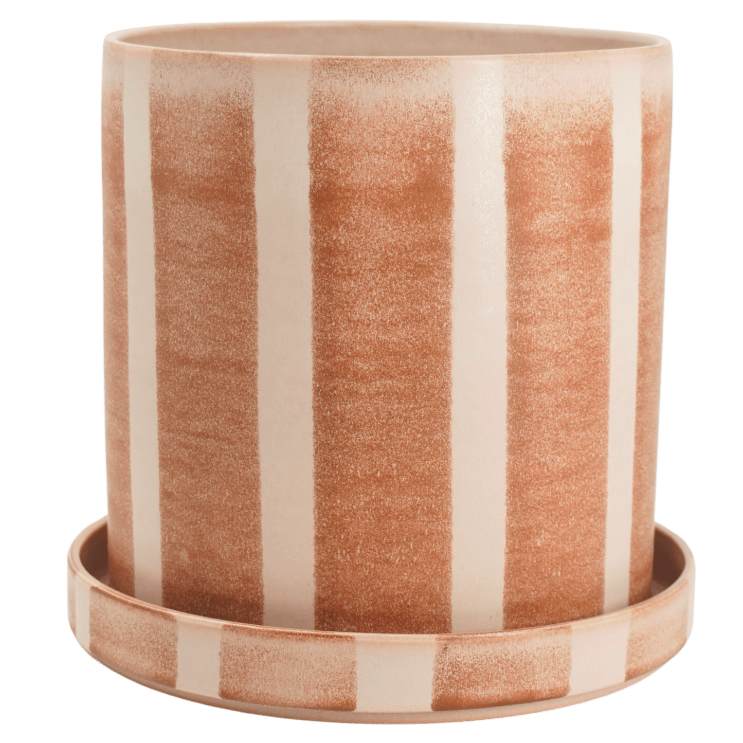 Kruka rand stor rosa/brun