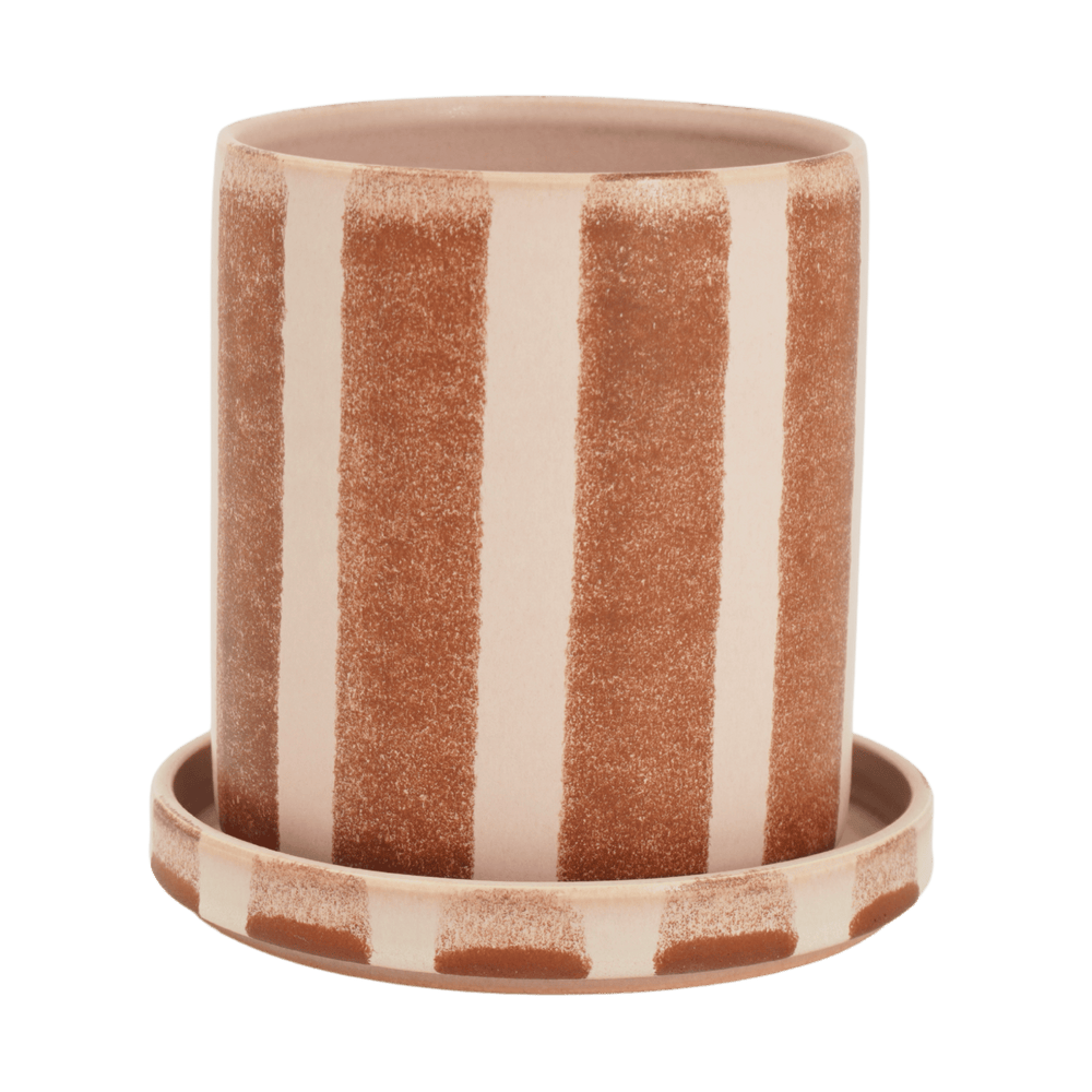 Kruka rand liten rosa/brun