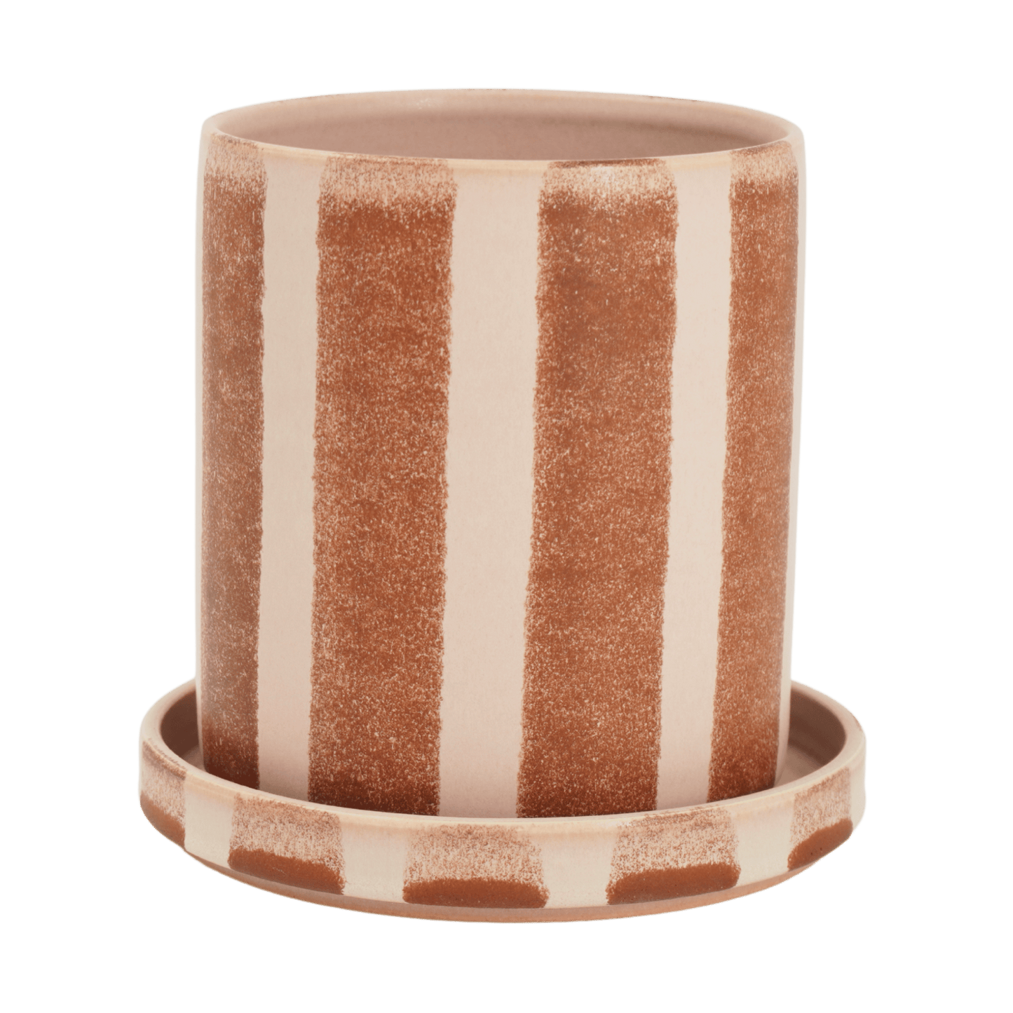 Kruka rand liten rosa/brun
