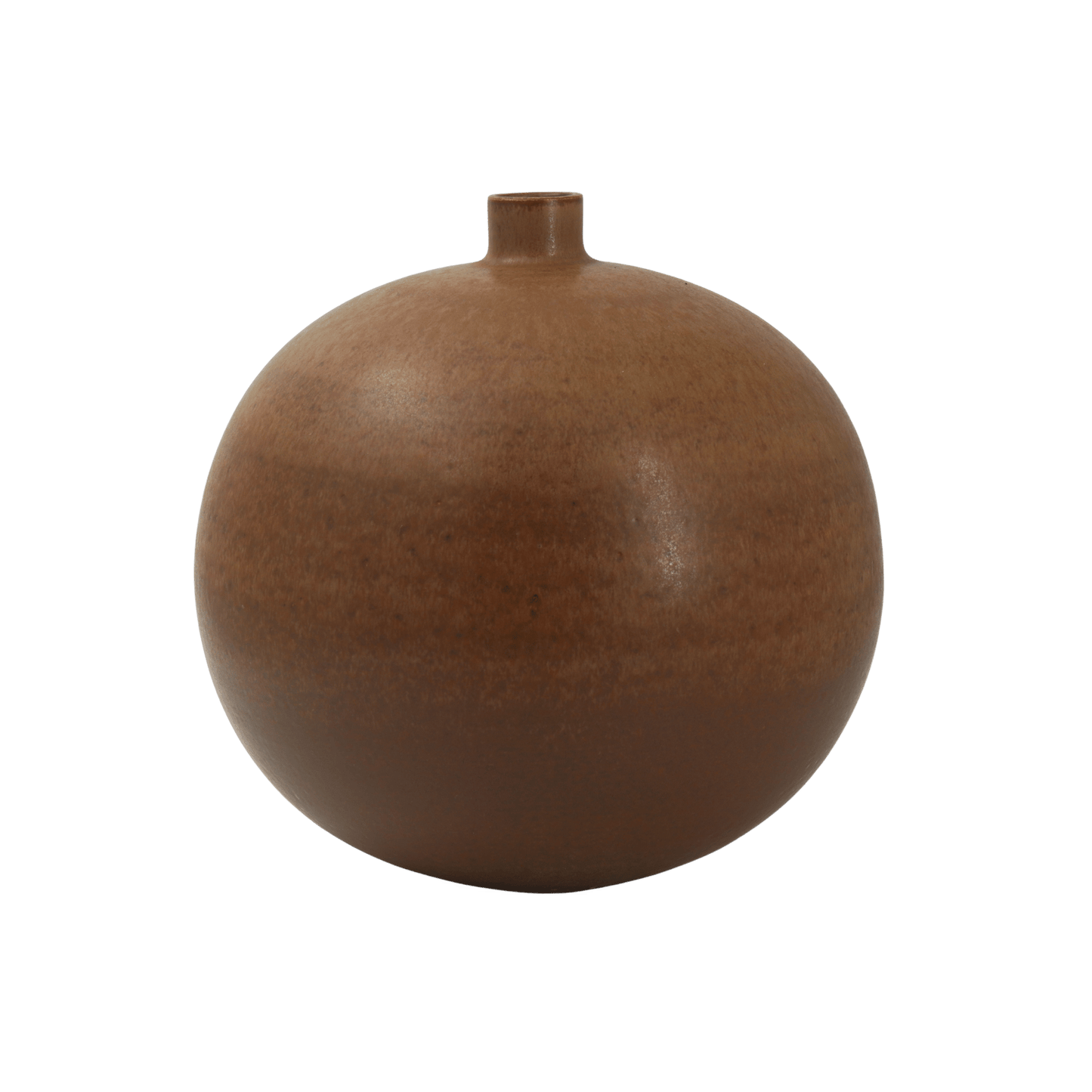 70-tals inspirerad nyans av Klotvas liten i matt brun färg från Paradisverkstaden – handdrejad keramik med rund form, tillverkad på Öland