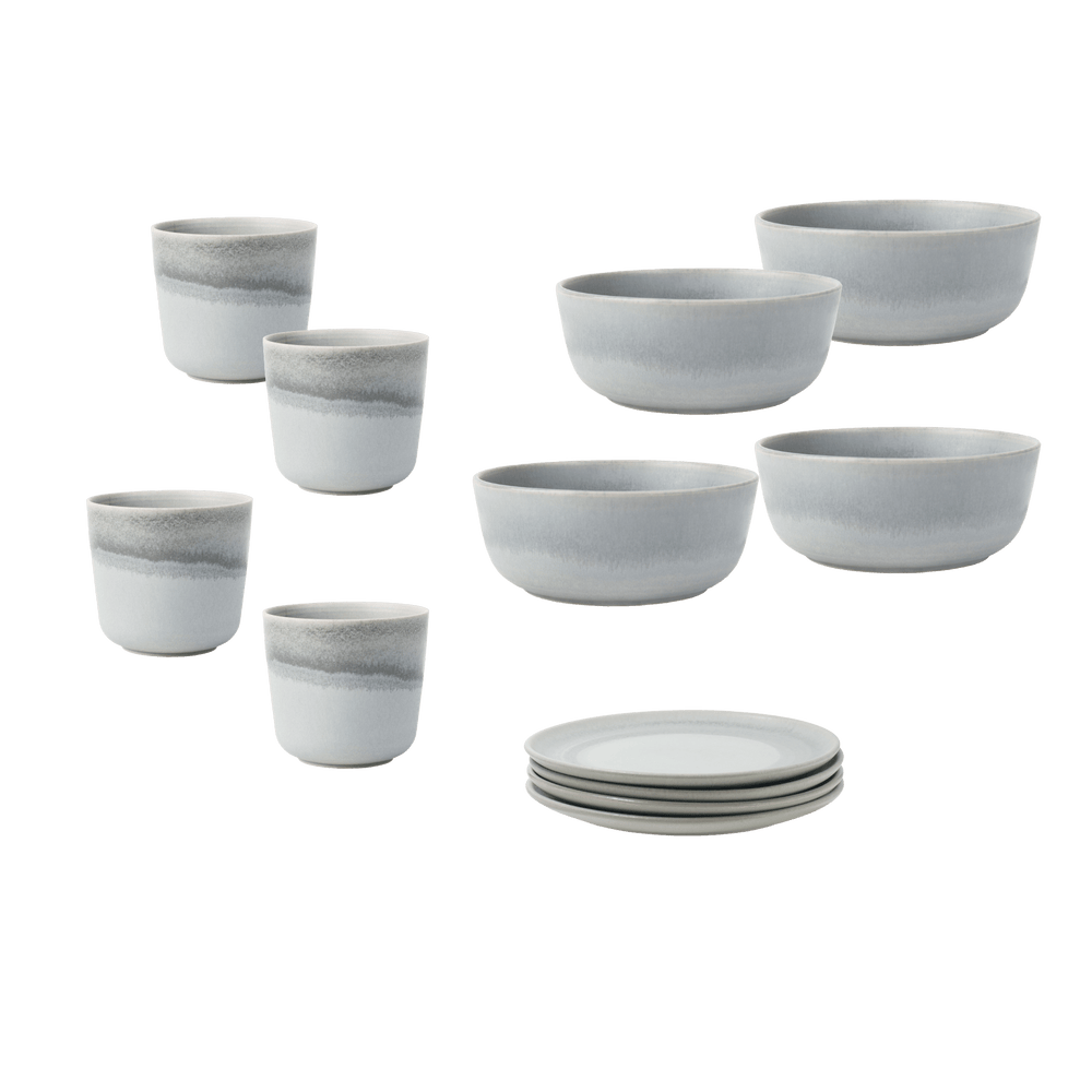 Starter set tableware breakfast gray (small cups) 12 parts