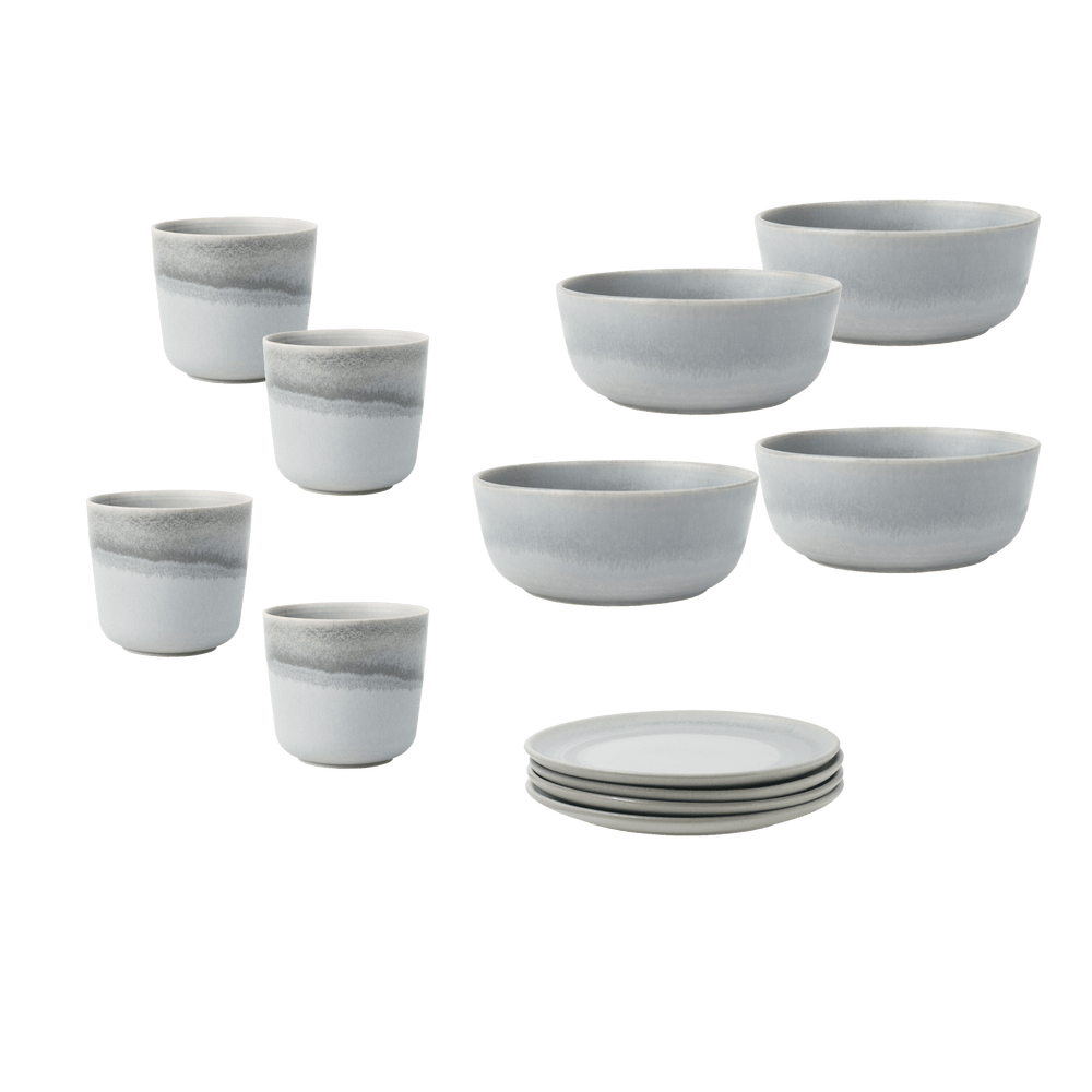 Starter set tableware breakfast gray small cups